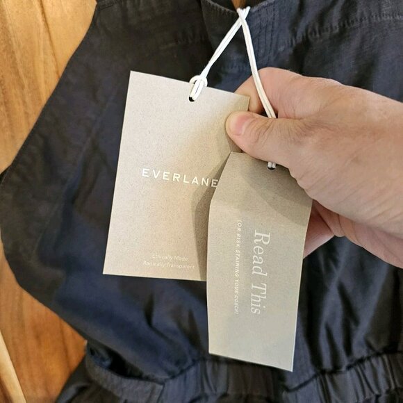 Everlane Black The Fatigue Apron Jumpsuit Size 16 Baggy Relaxed‎ Fit NWT Organic - Picture 9 of 11